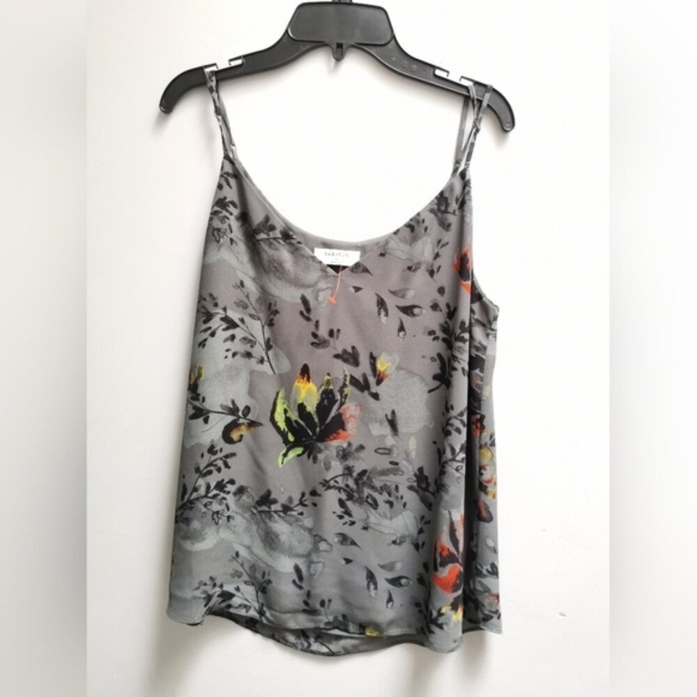 Babaton Aritzia Floral Gray Camisole Top size Small PTP 18